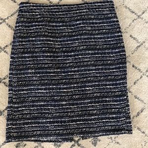 Jcrew tweed black, Blue and white Skirt Size 6